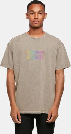 POD Summer And Chill Rainbow Acid Washed Heavy Oversized Tee