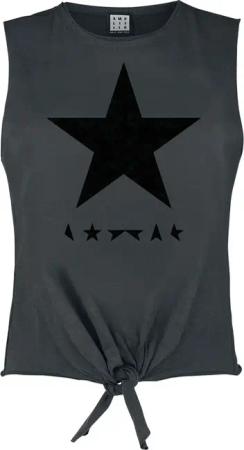 David Bowie Top - Amplified Collection - Black Star - S bis XL - für Damen - Größe L - charcoal - Lizenziertes Merchandise!