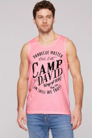 CAMP DAVID Tanktop, mit offenen Kanten an den Ausschnitten