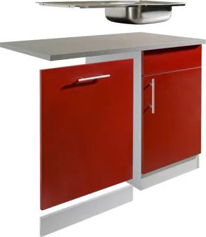 wiho Küchen Spülenschrank "Kiel", 110 cm breit, inkl. Tür/Griff/Sockel für Geschirrspüler