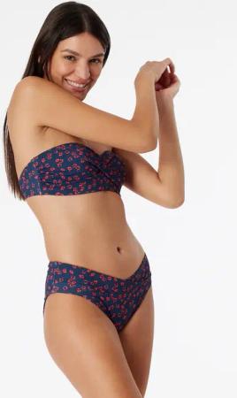 Midi-Bikinislip V-Form Blumenprint multicolor - Aqua Mix & Match S