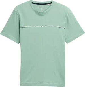 TOM TAILOR Herren T-Shirt mit Print, grün, Logo Print, Gr. L