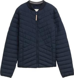 TOM TAILOR Damen Steppjacke mit Bomberkragen, blau, Uni, Gr. M