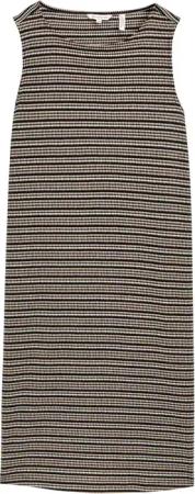 TOM TAILOR Damen Jacquard Kleid, schwarz, Gestreift, Gr. 40