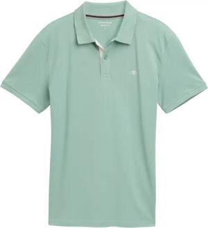TOM TAILOR Herren Piqué Poloshirt aus Baumwolle, grün, Uni, Gr. S