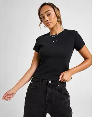 Nike Ribbed Slim T-Shirt Damen - Damen, Black