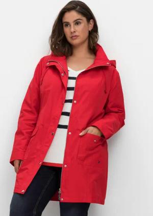 Sheego Outdoor-Parka mit abnehmbarer Kapuze, mohnrot, Gr.46