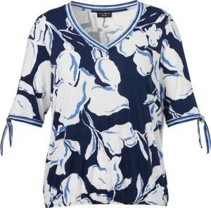 Print-Shirt mit V-Ausschnitt und Gummizugsaum