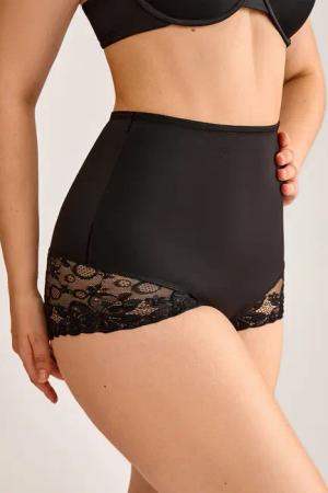 Schwarze High-Waist Leichte Kompression Shapewear-Slips