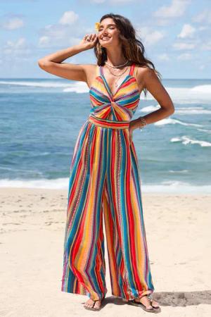 Ärmelloser gestreifter Jumpsuit
