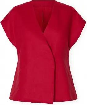 Selected  Blusen W Top Lia Linen - Sawy Red