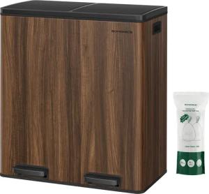 SONGMICS Mülleimer, Mülltrennsystem, mit 2 Fächern,
