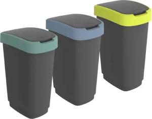 ROTHO Mülleimer Twist 3er-Set Mülleimer 50l
