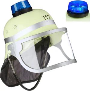 relaxdays Feuerwehrhelm Kinder mit Blaulicht