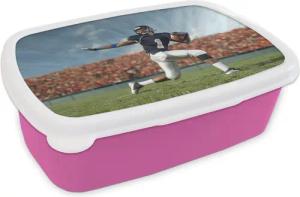 MuchoWow Lunchbox American-Football-Spieler im Stadion, Kunststoff,
