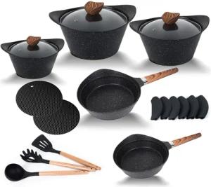 Fiora Topf-Set Topfset Pfannenset Kochtopf Bratpfanne