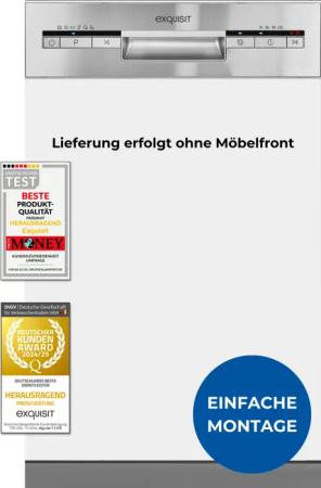 exquisit teilintegrierbarer Geschirrspüler Einbau EGSP51009-EB-030E, 9