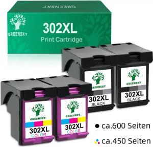 Greensky 4er 302 Druckerpatrone Ersatz für