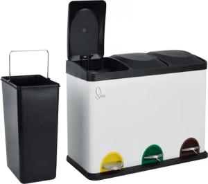 SVITA Mülltrennsystem TC3X15, Treteimer, Papierkorb, Abfalleimer,