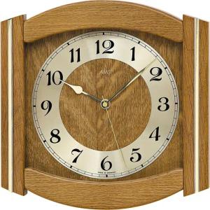 AMS Funkwanduhr F5822/4 (Quarz,Holz,Glas,Eiche,Wohnzimmer,Esszimmer,Küche,Made in Germany,Flur)