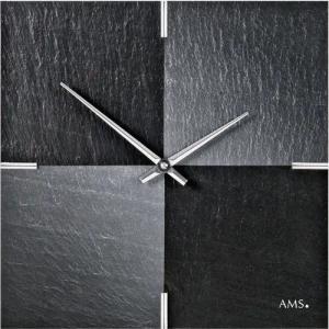AMS Wanduhr W9520 (Made in Germany,Schiefer,Wohnzimmer,Esszimmer,Küche,Arbeitszimmer)