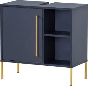 welltime Waschbeckenunterschrank Kent mit goldfarbenen Griffen