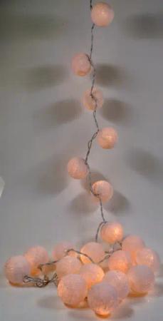 Guru-Shop LED-Lichterkette Stoff Ball Lichterkette, 20`er
