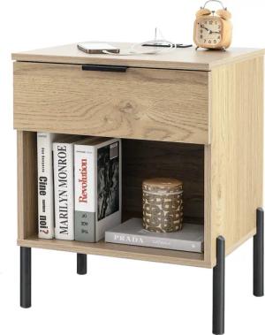 COSTWAY Nachttisch (1-St), mit Ladestation &