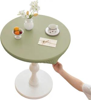 Refttenw Tischdecke 360° Runde Elastizität Wasserdicht