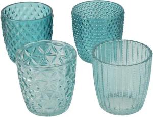 BOLTZE Windlicht Marilu 4er Set, Petrol