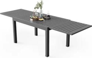HOMALL Gartentisch Gartentisch Aluminium Ausziehtisch 80/160