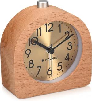 Navaris Wecker Analog Holz Wecker mit
