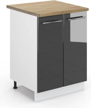 Vicco Unterschrank Fame-Line, Anthrazit Hochglanz/Weiß, 60