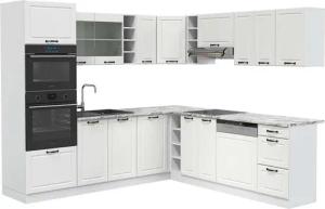 Vicco Winkelküche R-Line, Weiß Landhaus/Weiß, 237