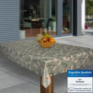 laro Tischdecke Wachstuch-Tischdecken Weihnachten Gänseblümchen Weiß