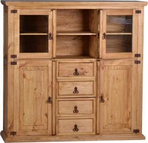 MiaMöbel Highboard Mexico, aus massivem Pinienholz