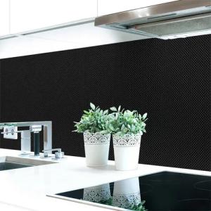DRUCK-EXPERT Küchenrückwand Küchenrückwand Webstruktur Schwarz Hart-PVC