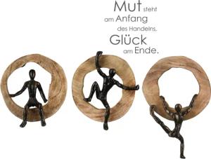 J-line Dekoobjekt 3-teiliges Wanddekoration-Set Kletternde Figuren