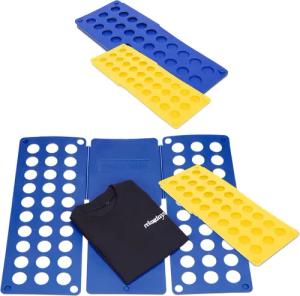 relaxdays Wäschesortierer 4x Wäschefalthilfe gelb/blau