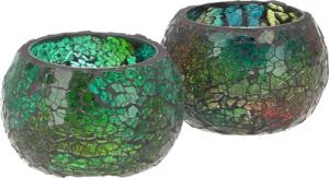 Guru-Shop Windlicht 2 handgearbeitete Glas Mosaik