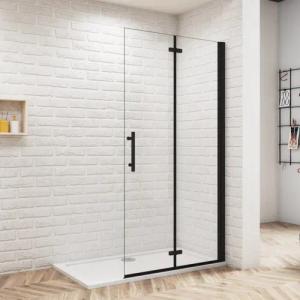 Duschparadies Dusch-Falttür 185cm Schwarz Walk in