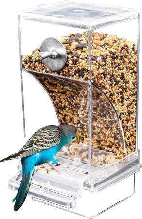 Vellora Futterstation Vogelfutterbox, Spritzschutz, automatischer Vogelfutterspender,