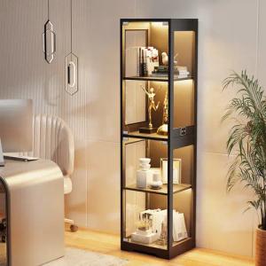 BROTTAR Glasvitrine Ausstellungsschrank mit Glastür, 4-stufiger