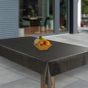 laro Tischdecke Wachstuch-Tischdecken Abwaschbar Carbon Schwarz