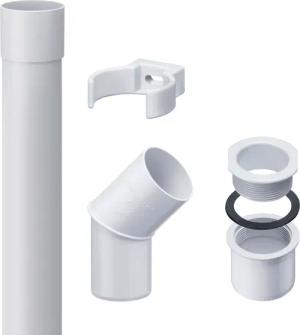 INEFA Regenfallrohr, (2m), Regenrohr-Set aus PVC-U,