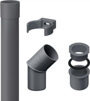 INEFA Regenfallrohr, (2m), Regenrohr-Set aus PVC-U,