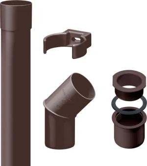 INEFA Regenfallrohr, (2m), Regenrohr-Set aus PVC-U,