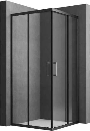 Boromal Eckdusche 80x80 Duschkabine Schwarz 80x80x185cm