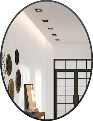 Boromal Spiegel Rund Flur 50x70 Schwarz