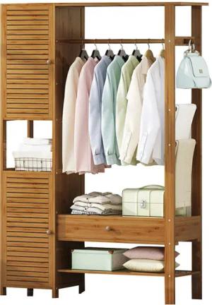WAOHO Kleiderständer Kleiderschrank, Kleiderständer mit Schrank